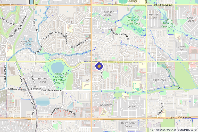 Map showing the location of Premier TRT and Med Spa in Thornton, CO