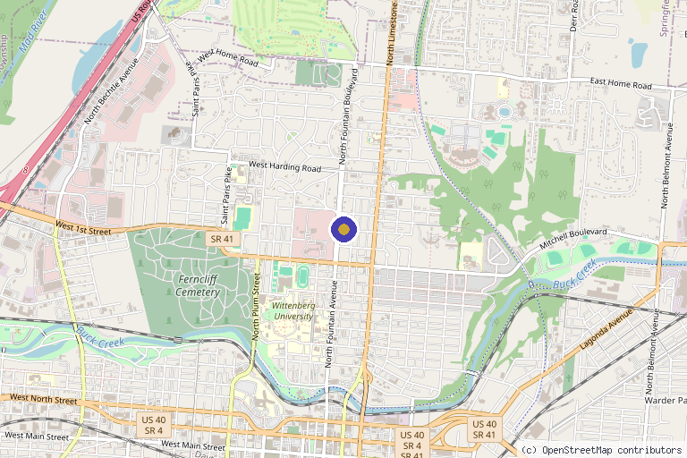 Map showing the location of Pana Stem Cell Therapy Treatment Clinic in Springfield, MO