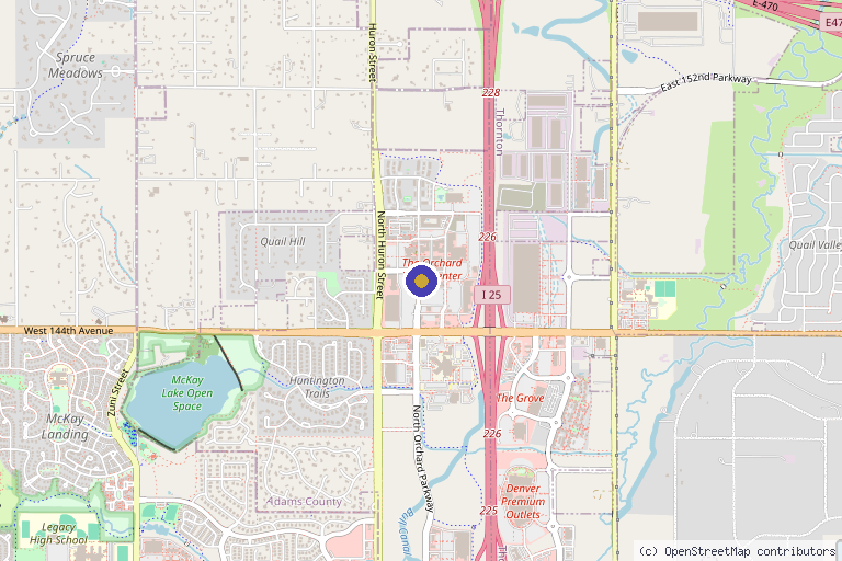 Map showing the location of Mountain View Aesthetics in Westminster, CO