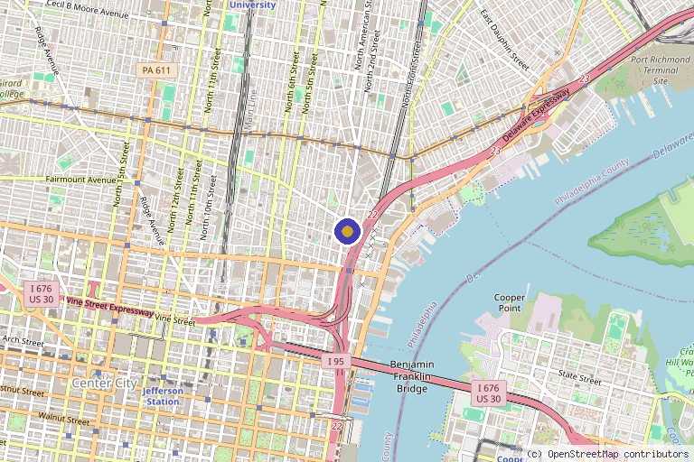 Map showing the location of Revive Medical in Philadelphia, PA