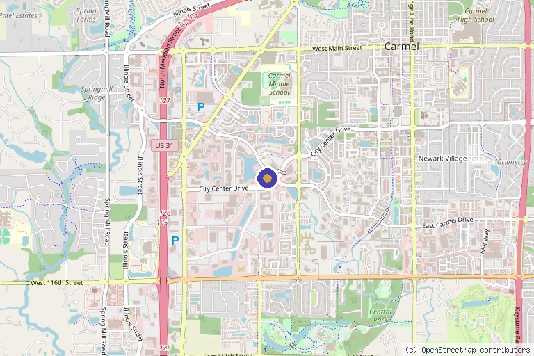 Map showing the location of BodyLogicMD of Carmel in Carmel, IN