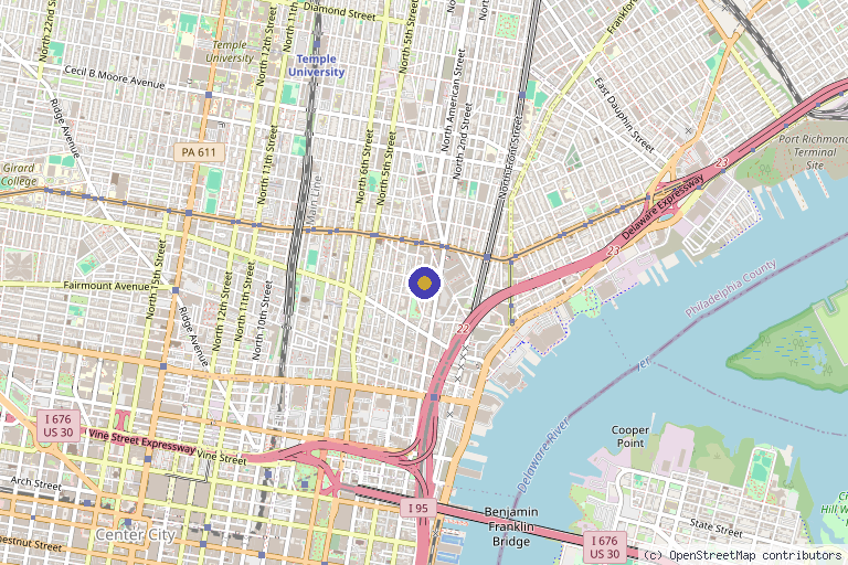 Map showing the location of Studio N in Philadelphia, PA