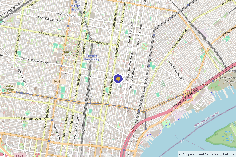 Map showing the location of Viva Care Solutions in Philadelphia, PA