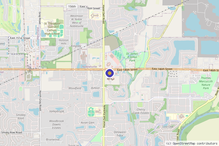 Map showing the location of Hyperbaric Oxygen Clinic in Carmel, IN