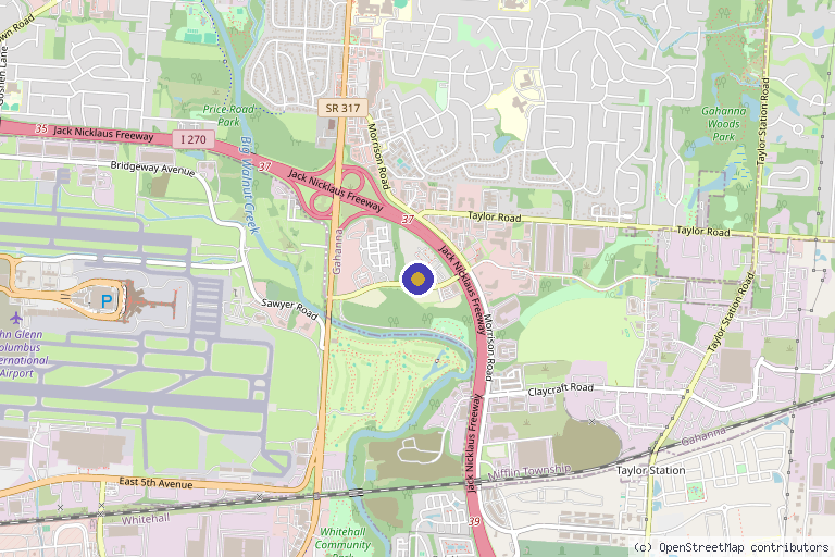 Map showing the location of Smith Facial Plastics in Gahanna, OH