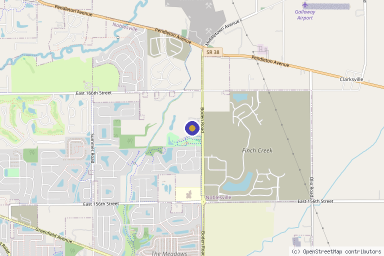 Map showing the location of Forté Sports Medicine and Orthopedics Noblesville in Noblesville, IN