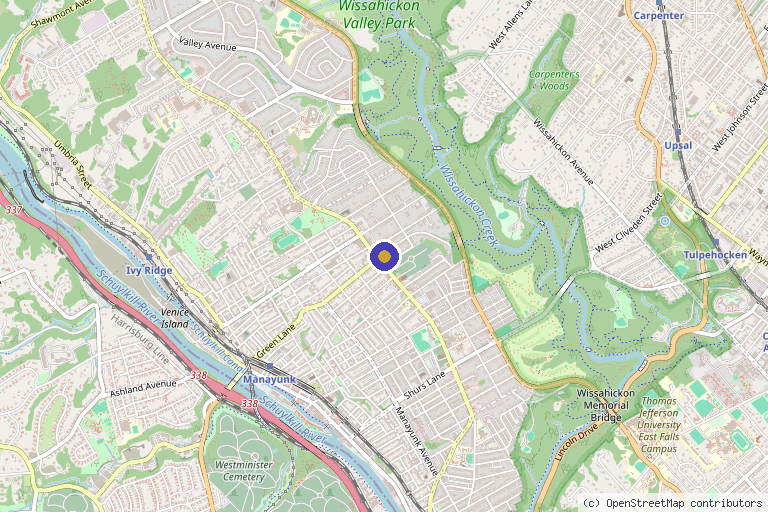 Map showing the location of The Natural Xpression in Philadelphia, PA