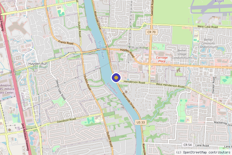 Map showing the location of SYNERG CENTER FOR REGENERATIVE MEDICINE in Columbus, OH