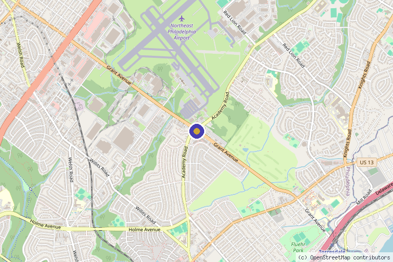 Map showing the location of Stem Cell Centers in Philadelphia, PA