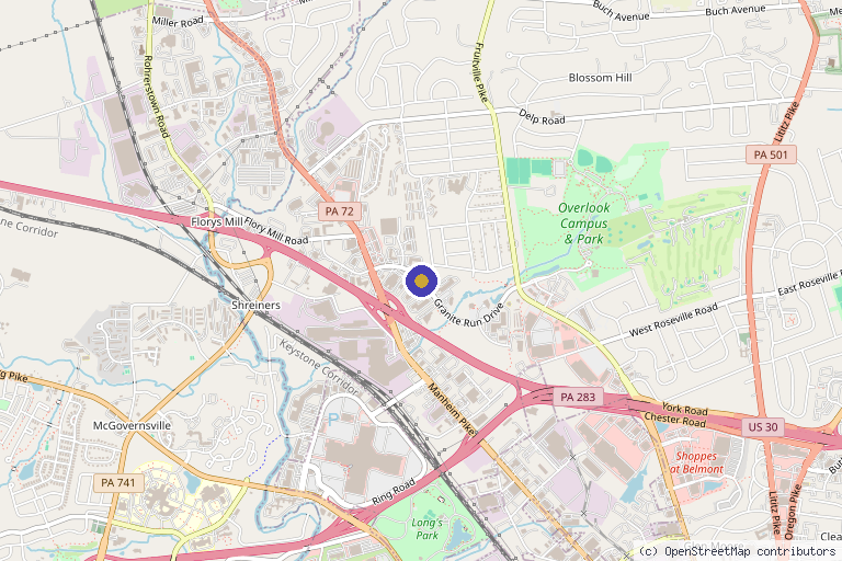 Map showing the location of Regenerative Spine & Wellness Center in Lancaster, PA