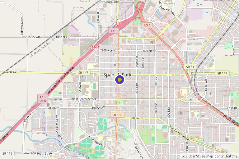 Map showing the location of Luxx Medical Spa & Wellness in Spanish Fork, UT