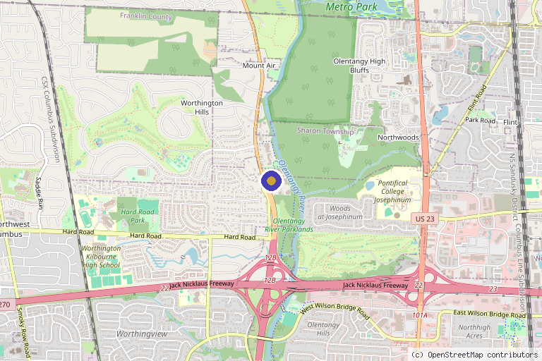 Map showing the location of Columbus Facial Plastics in Columbus, OH