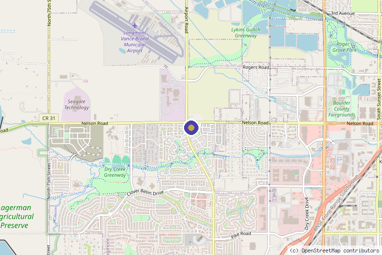 Map showing the location of Summit Wellness Group in Longmont, CO