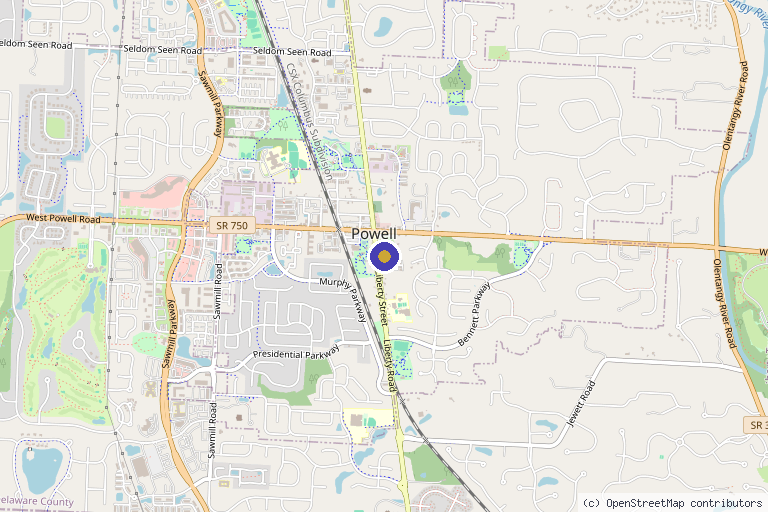 Map showing the location of Regen Medical - Ripal Parikh, D.O. in Powell, OH
