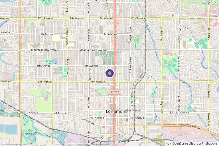 Map showing the location of Dr. Jessica Tierney, PT, DPT | Resonant Frequency Medicine in Longmont, CO