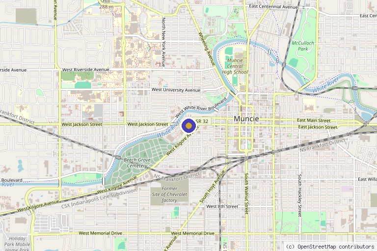 Map showing the location of Allure Indy in Muncie, IN
