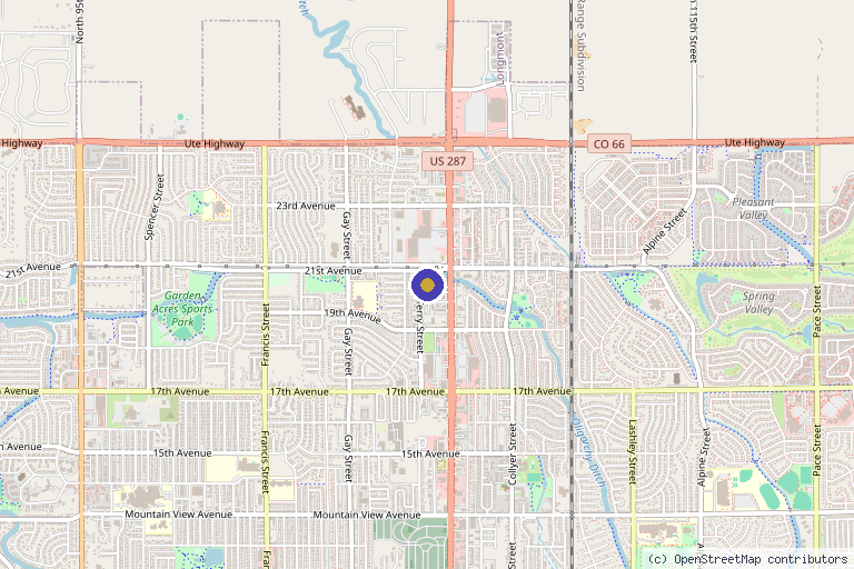 Map showing the location of Functional Health Center in Longmont, CO