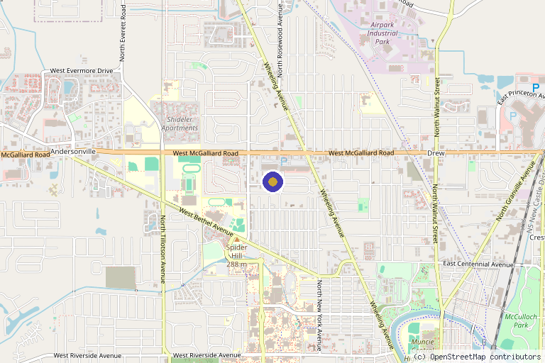 Map showing the location of ReVitalize Med Spa in Muncie, IN