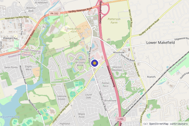 Map showing the location of GLO DERMA Aesthetics & Wellness in Yardley, PA