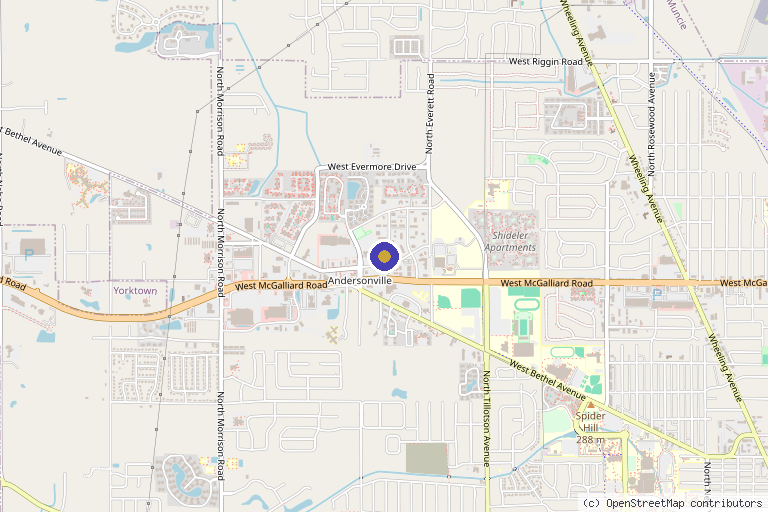 Map showing the location of Rejuvenate Muncie LLC in Muncie, IN