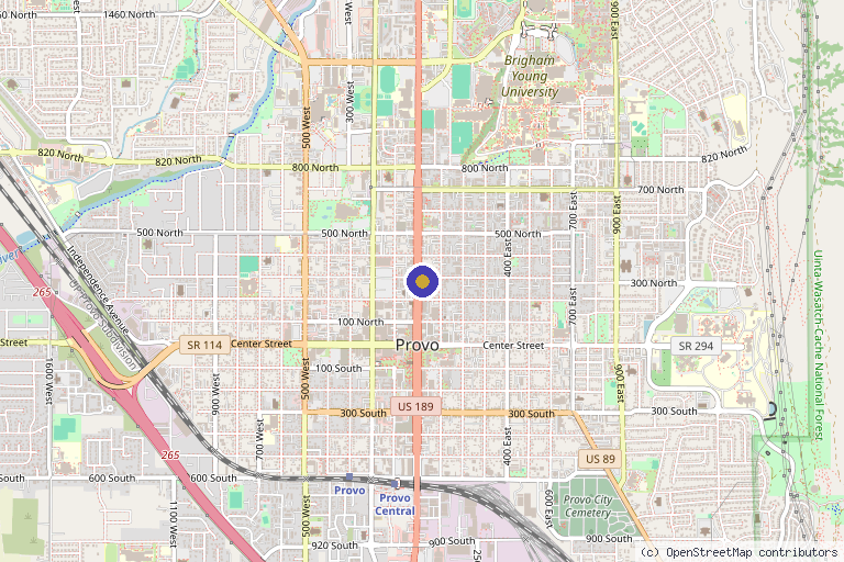 Map showing the location of Realm Medical Arts in Provo, UT