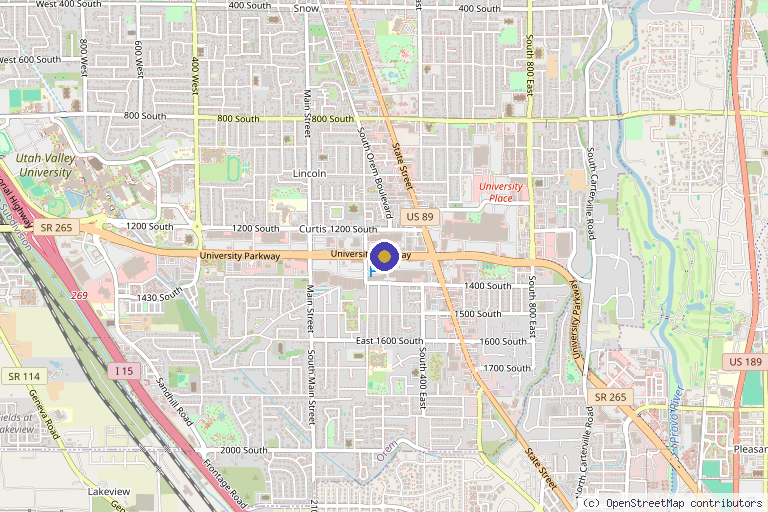 Map showing the location of PÜR LIFE Medical of Orem in Provo, UT