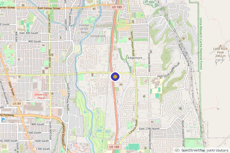 Map showing the location of Xage Medical Spa in Provo, UT