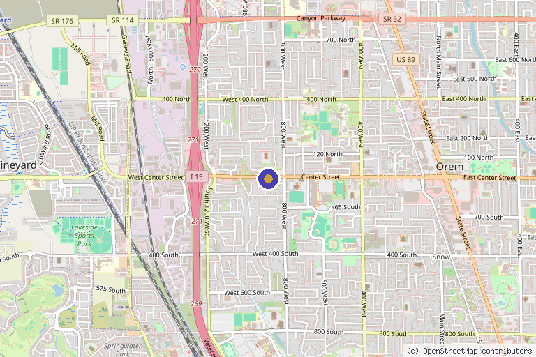 Map showing the location of RestoreLife Hormone & Regenerative Medicine in Orem, UT