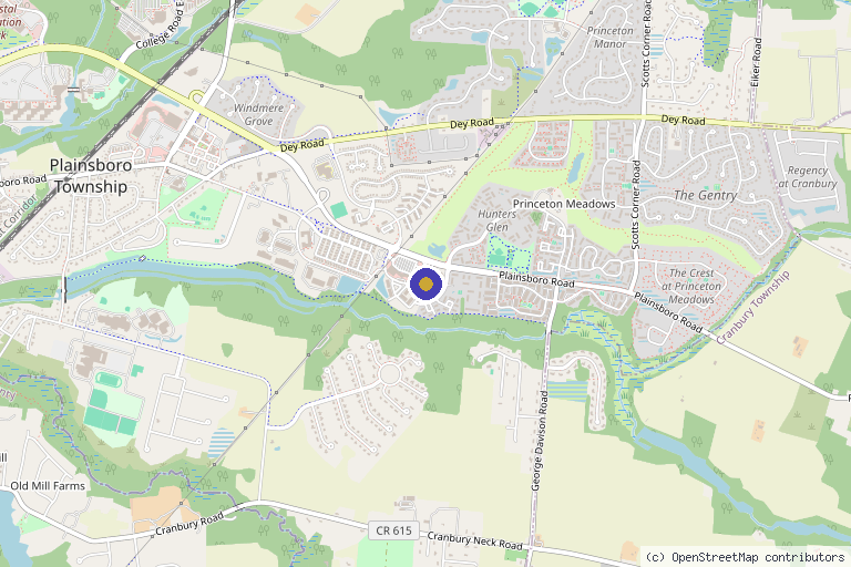 Map showing the location of PRP Hair Loss Treatment in New Jersey in Plainsboro Township, NJ