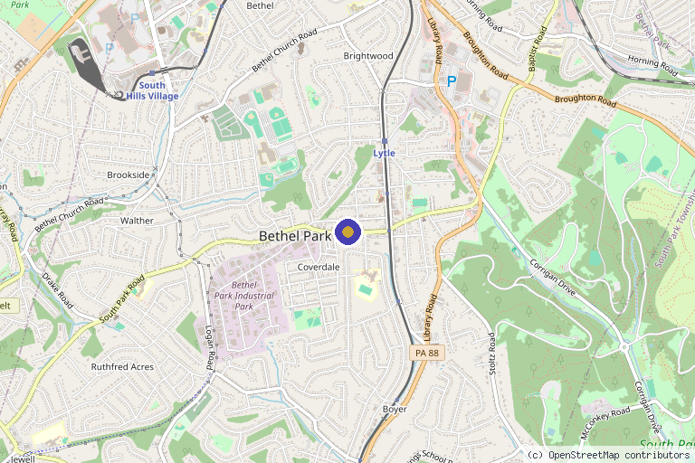 Map showing the location of Chronic Conditions Center in Pittsburgh, PA