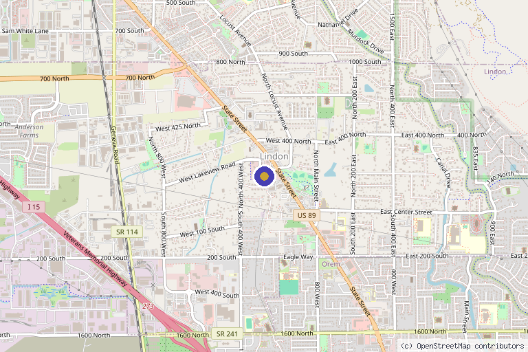 Map showing the location of Renova Wellness in Lindon, UT