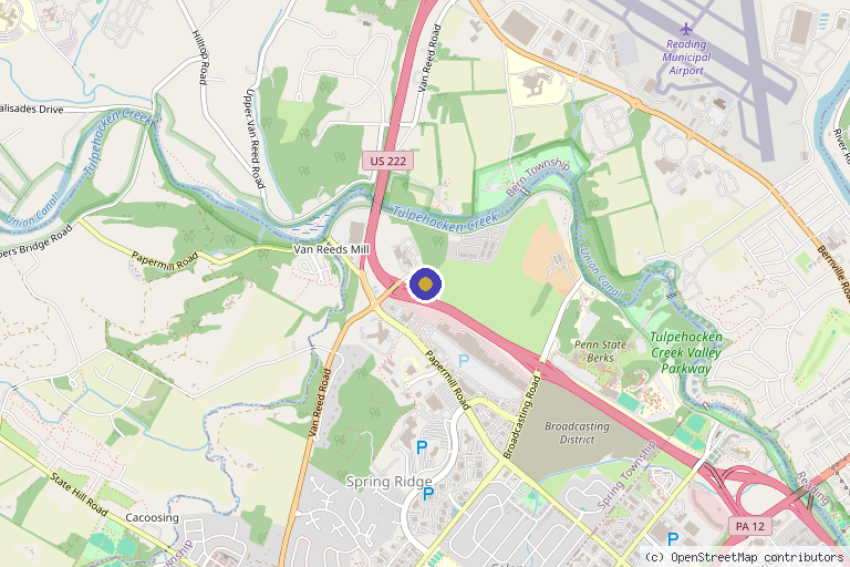 Map showing the location of KOR Medspa | Integrative Medical Aesthetics & Wellness in Reading, PA