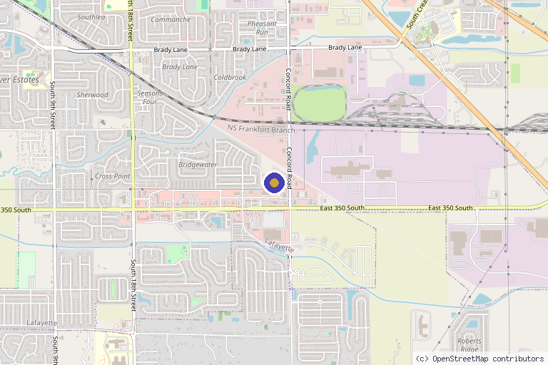 Map showing the location of Carolyn Kochert, MD in Lafayette, IN