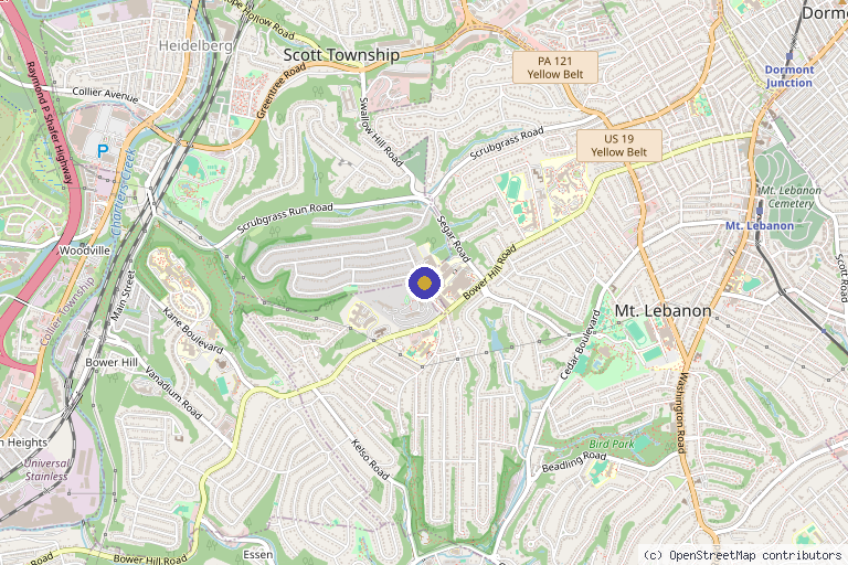 Map showing the location of Signature Vitality in Pittsburgh, PA