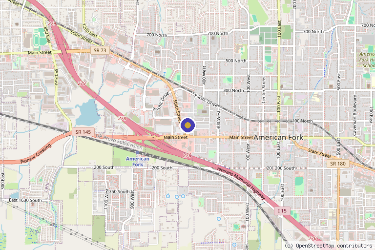 Map showing the location of AVAIL Wellness in American Fork, UT