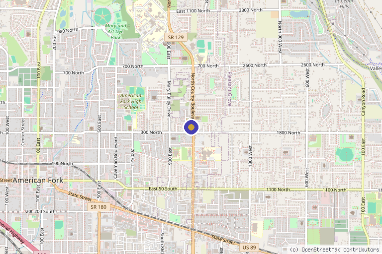 Map showing the location of LifeFusion Health: Hormones, Weight Loss, Stem Cells, IV Therapy in American Fork, UT