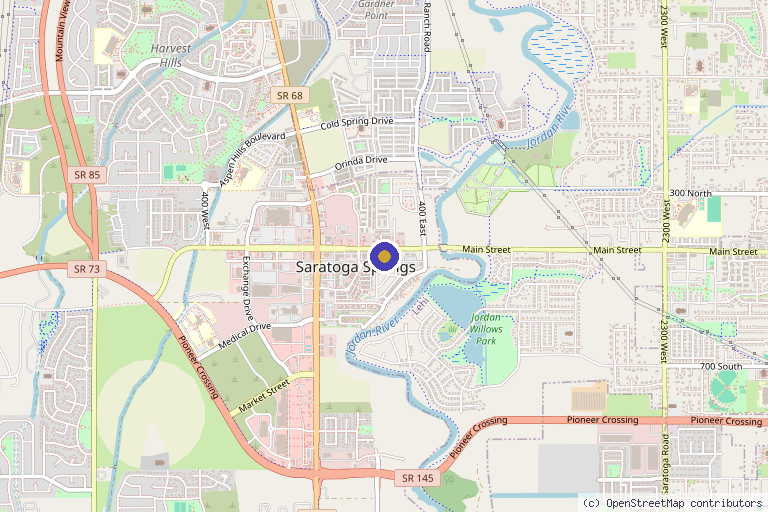 Map showing the location of Skin & Wellness With Rachelle in Saratoga Springs, UT