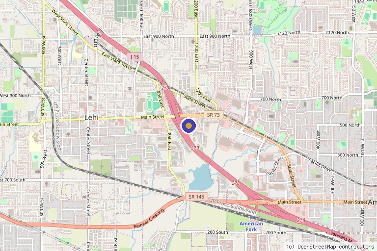 Map showing the location of Avanti Medical Center in Lehi, UT