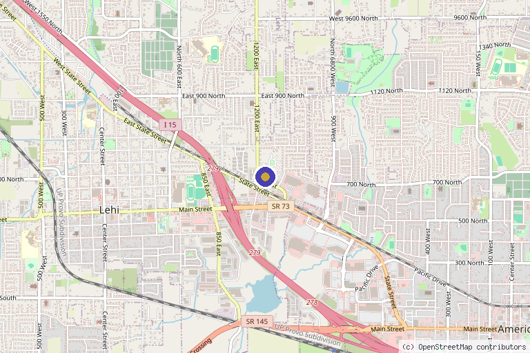 Map showing the location of Ultimate Health & Wellness in Lehi, UT