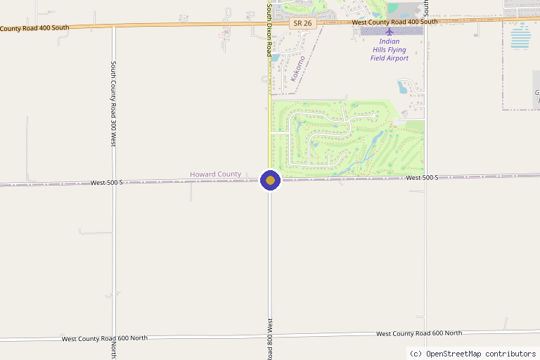 Map showing the location of Whole Body HealthCare and Wellness LLC in Kokomo, IN