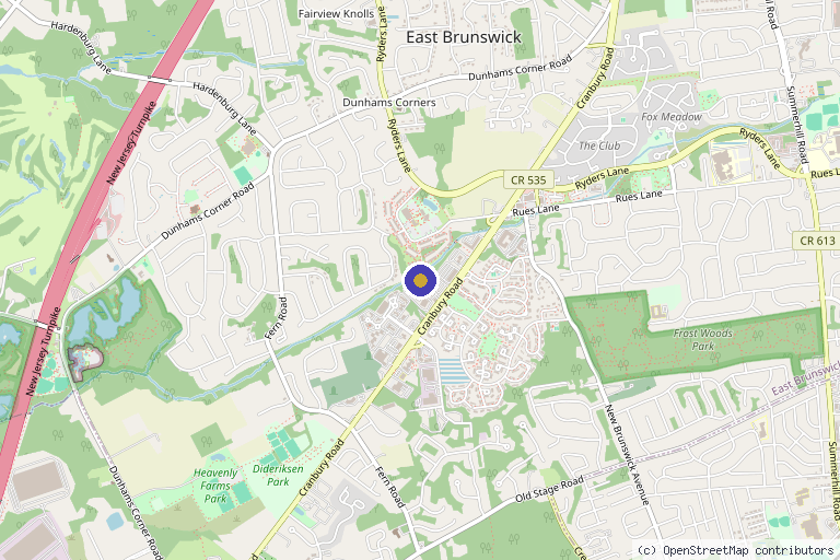 Map showing the location of Arora MD Longevity & Aesthetics in East Brunswick, NJ