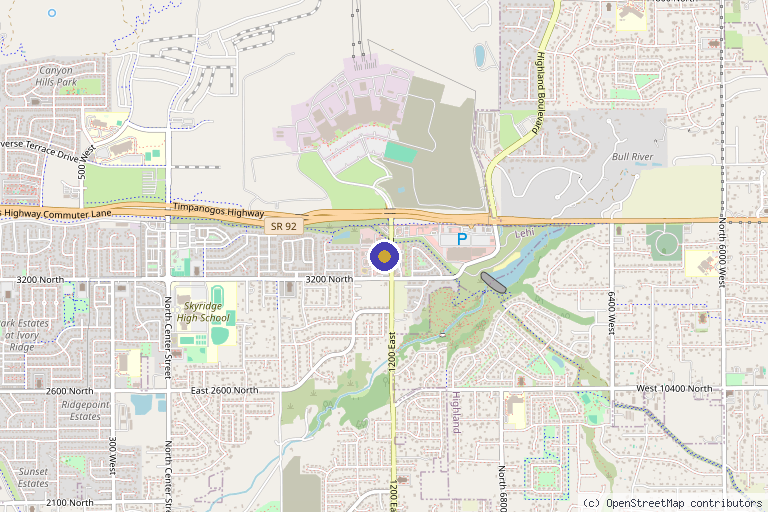 Map showing the location of Cosmedics Med Spa in Lehi, UT