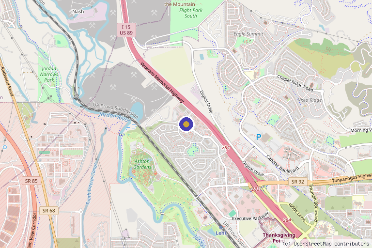 Map showing the location of Unfiltered Medical Spa in Lehi, UT