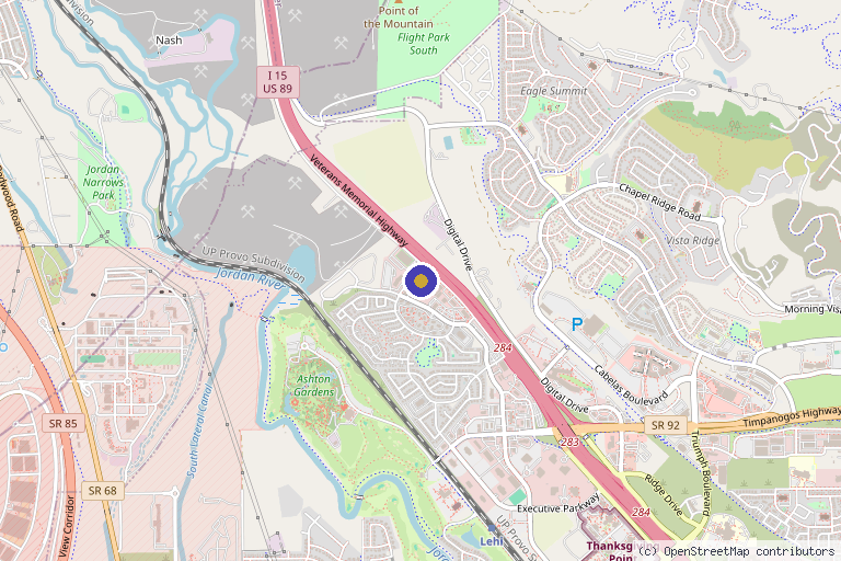 Map showing the location of Integrative Health Group in Lehi, UT