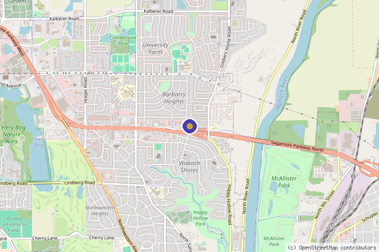 Map showing the location of MedSpa Day Spa in West Lafayette, IN