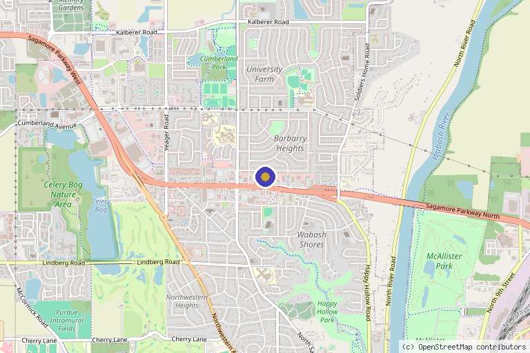 Map showing the location of ReNu You Med Spa in West Lafayette, IN