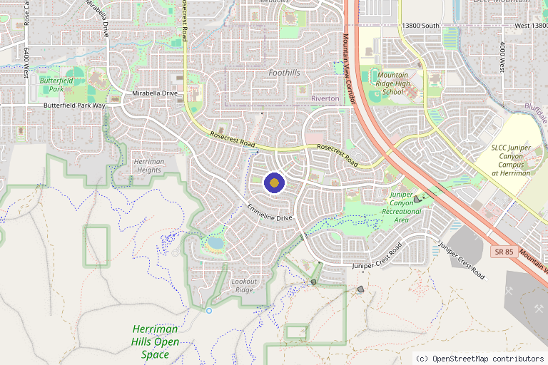 Map showing the location of Zodiac Spa Beauty & Wellness in Herriman, UT