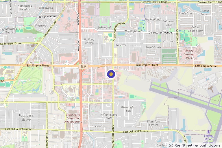 Map showing the location of Chad Tattini, MD in Bloomington, IL