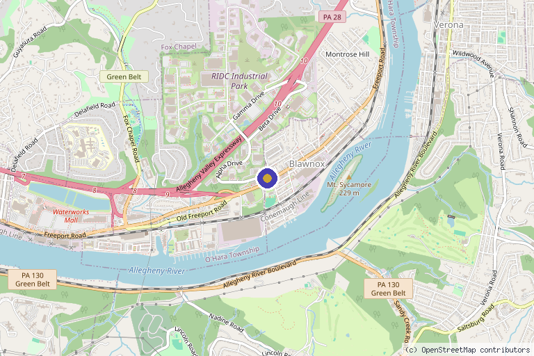 Map showing the location of Gentle Beauty Solutions - Advanced Medical Aesthetics in Pittsburgh, PA