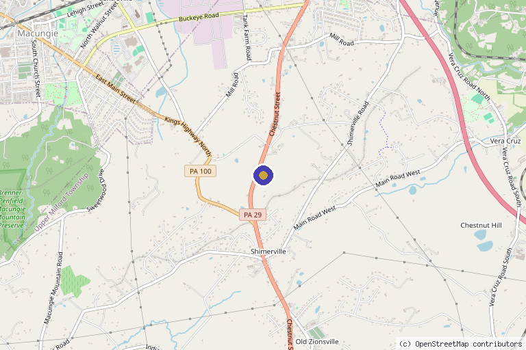 Map showing the location of Pathways Holistic Center in Emmaus, PA